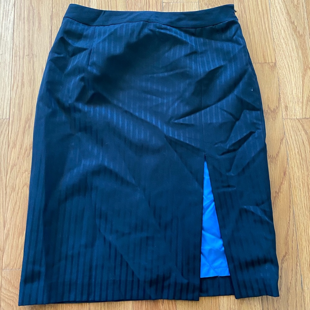Navy Blue stripped Kenar skirt with slit